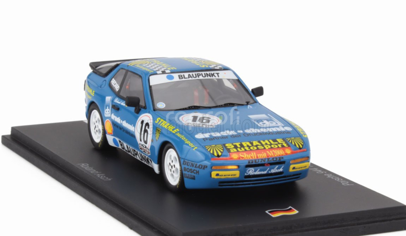 Spark-model Porsche 944 Turbo N 16 Cup Champion Germany 1988 Roland Asch 1:43 Blue