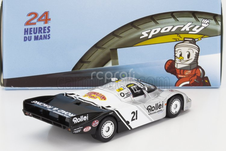 Spark-model Porsche 956 2.6l Twin Turbo Team Charles Ivey Racing N 21 24h Le Mans 1984 Alain De Cadenet - Allan Grice - Chris Craft 1:64 Stříbrná Bílá Černá