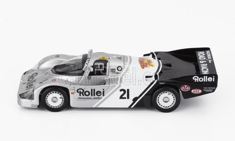 Spark-model Porsche 956 2.6l Twin Turbo Team Charles Ivey Racing N 21 24h Le Mans 1984 Alain De Cadenet - Allan Grice - Chris Craft 1:64 Stříbrná Bílá Černá