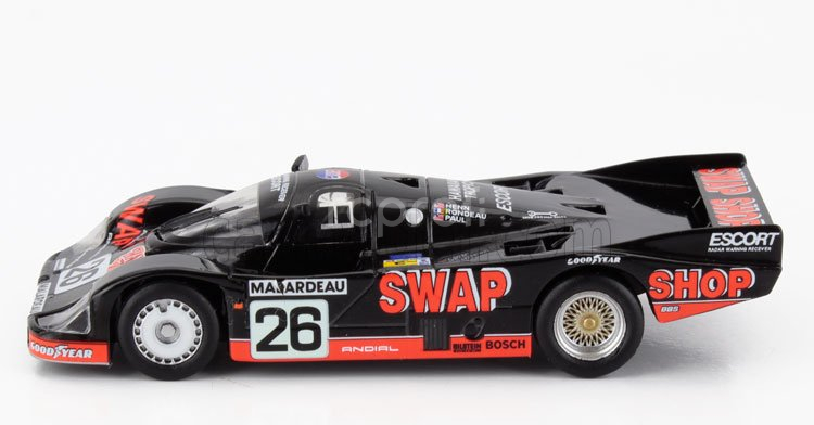 Spark-model Porsche 956 2.6l Twin Turbo Team Henn S T-bird Swap Shop N 26 2nd 24h Le Mans 1984 Jean Rondeau - John Paul Jr. 1:64 Černá Červená