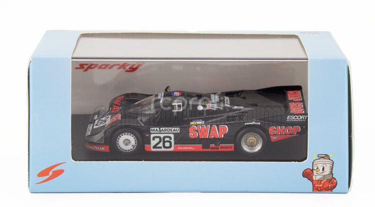 Spark-model Porsche 956 2.6l Twin Turbo Team Henn S T-bird Swap Shop N 26 2nd 24h Le Mans 1984 Jean Rondeau - John Paul Jr. 1:64 Černá Červená