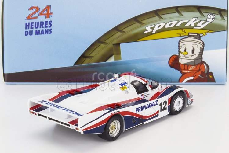 Spark-model Porsche 956 2.6l Twin Turbo Team Porsche Kramer Racing N 12 24h Le Mans 1986 Pierre Yver - Hubert Striebig - Max Cohen Olivar 1:64 Bílá Červená Černá