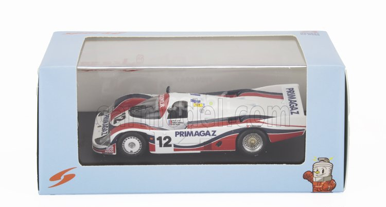 Spark-model Porsche 956 2.6l Twin Turbo Team Porsche Kramer Racing N 12 24h Le Mans 1986 Pierre Yver - Hubert Striebig - Max Cohen Olivar 1:64 Bílá Červená Černá