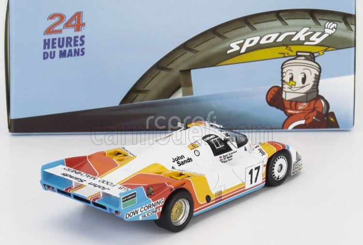Spark-model Porsche 956 2.6l Twin Turbo Team Porsche Kremer Racing N 17 24h Le Mans 1984 Tiff Needell - David Sutherland - Rusty French 1:64 Bílá Červená Žlutá