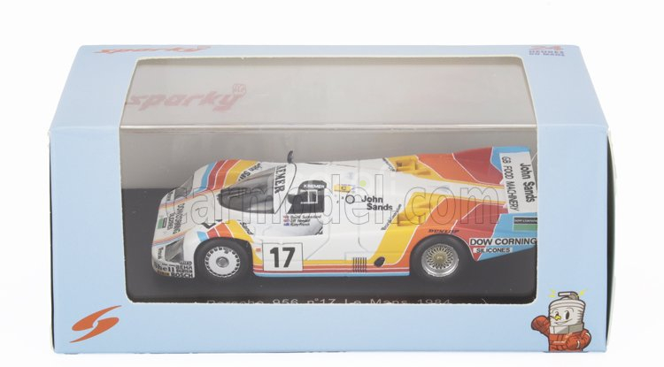 Spark-model Porsche 956 2.6l Twin Turbo Team Porsche Kremer Racing N 17 24h Le Mans 1984 Tiff Needell - David Sutherland - Rusty French 1:64 Bílá Červená Žlutá