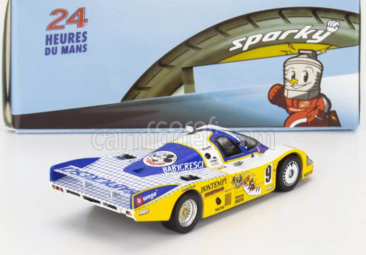 Spark-model Porsche 956 2.6l Twin Turbo Team Porsche Obermaier Racing N 9 24h Le Mans 1986 Fulvio Ballabio - Jurgen Lassig - Dudley Wood 1:64 Bílá Žlutá
