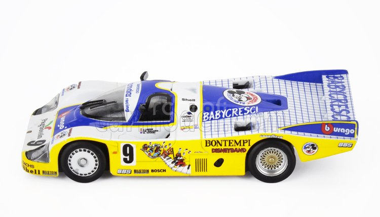 Spark-model Porsche 956 2.6l Twin Turbo Team Porsche Obermaier Racing N 9 24h Le Mans 1986 Fulvio Ballabio - Jurgen Lassig - Dudley Wood 1:64 Bílá Žlutá