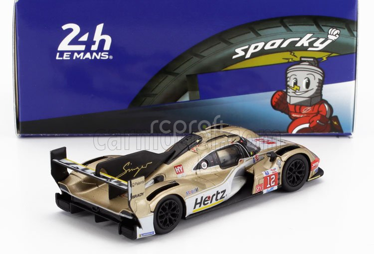 Spark-model Porsche 963 9rd 4.6l Turbo V8 Team Hertz Jota N 12 24h Le Mans 2024 Will Stevens - Norman Nato - Callum Ilott 1:64 Bílé Zlato
