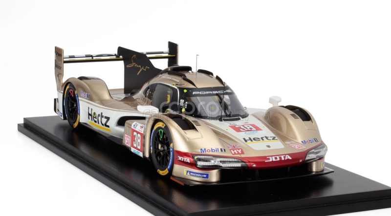 Spark-model Porsche 963 9rd 4.6l Turbo V8 Team Hertz Jota N 38 24h Le Mans 2024 Jenson Button - Phil Hanson - Oliver Rasmussen 1:18 Bílé Zlato