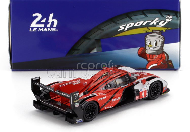 Spark-model Porsche 963 9rd 4.6l Turbo V8 Team Porsche Penske Motorsport N 4 24h Le Mans 2024 Mathieu Jaminet - Felipe Nasr - Nick Tandy 1:64 Červená Bílá Černá