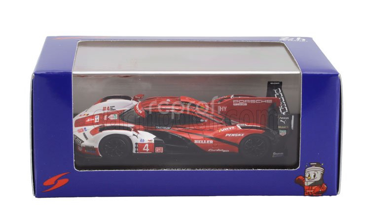 Spark-model Porsche 963 9rd 4.6l Turbo V8 Team Porsche Penske Motorsport N 4 24h Le Mans 2024 Mathieu Jaminet - Felipe Nasr - Nick Tandy 1:64 Červená Bílá Černá