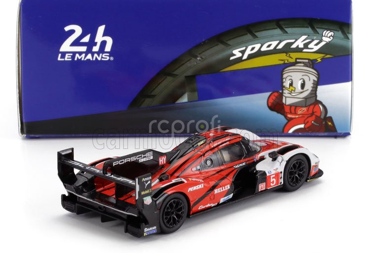 Spark-model Porsche 963 9rd 4.6l Turbo V8 Team Porsche Penske Motorsport N 5 6th 24h Le Mans 2024 Matt Campbell - Michael Christensen - Frederic Makowiecki 1:64 Červená Bílá Černá