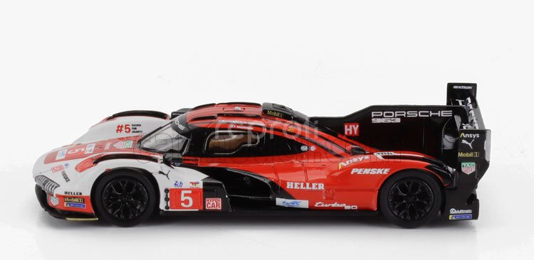 Spark-model Porsche 963 9rd 4.6l Turbo V8 Team Porsche Penske Motorsport N 5 6th 24h Le Mans 2024 Matt Campbell - Michael Christensen - Frederic Makowiecki 1:64 Červená Bílá Černá