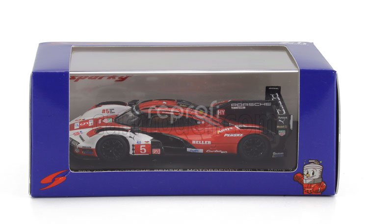 Spark-model Porsche 963 9rd 4.6l Turbo V8 Team Porsche Penske Motorsport N 5 6th 24h Le Mans 2024 Matt Campbell - Michael Christensen - Frederic Makowiecki 1:64 Červená Bílá Černá