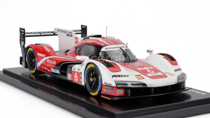 Spark-model Porsche 963 9rd 4.6l Turbo V8 Team Porsche Penske Motorsport N 6 4th 24h Le Mans (pole Position) 2024 Kevin Estre - Andre Lotterer - Laurens Vanthoor - Con Vetrina - With Showcase 1:18 Červená Bílá Černá