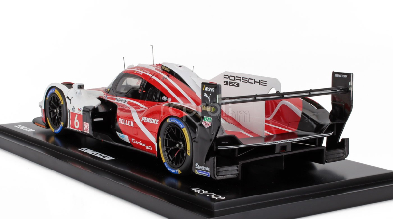 Spark-model Porsche 963 9rd 4.6l Turbo V8 Team Porsche Penske Motorsport N 6 4th 24h Le Mans (pole Position) 2024 Kevin Estre - Andre Lotterer - Laurens Vanthoor - Con Vetrina - With Showcase 1:18 Červená Bílá Černá