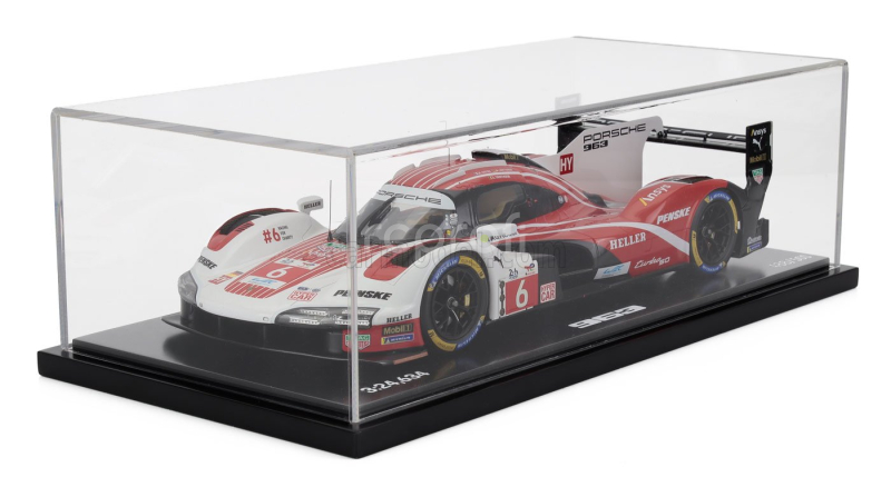 Spark-model Porsche 963 9rd 4.6l Turbo V8 Team Porsche Penske Motorsport N 6 4th 24h Le Mans (pole Position) 2024 Kevin Estre - Andre Lotterer - Laurens Vanthoor - Con Vetrina - With Showcase 1:18 Červená Bílá Černá