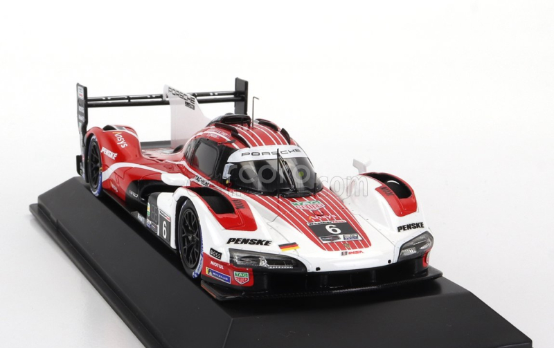 Spark-model Porsche 963 9rd 4.6l Turbo V8 Team Porsche Penske Motorsports N 6 24h Daytona 2023 Dane Cameron - Mathieu Jaminet - Nick Tandy 1:43 Červená Bílá Černá