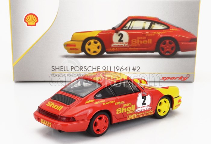 Spark-model Porsche Set 2x 911 964 N 1 Carrera Cup Shell Pirelli 1991 W.kaufmann + N 2 Carrera Cup Shell Trophy 1991 1:64 Žlutá Červená Černá