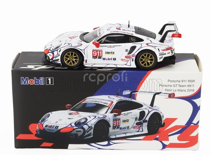 Spark-model Porsche Set 2x 911 991 Rsr Team Porsche Gt N 911 Winner Gtlm Class Petit Le Mans 2018 P.pilet - N.tandy - F.makowiecki + N 912 2nd Gtlm-class Petit Le Mans 2018 E.bamber - L.vanthoor - M.jaminet 1:64 Bílá
