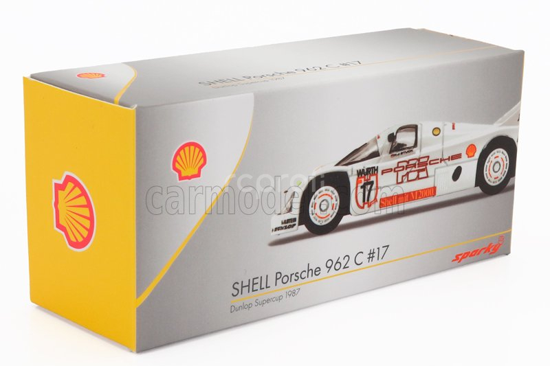 Spark-model Porsche Set 2x 962c Porsche Ag Team N 18 24h Le Mans 1988 Bob Wollek - Vern Schuppan - Sarel Van Der Merwe + 962c 2.8l Team Pdk Dunlop N 17 Winner Supercup Nurburgring 1987 Hans Joachim Stuck 1:64 Červená Žlutá Bílá