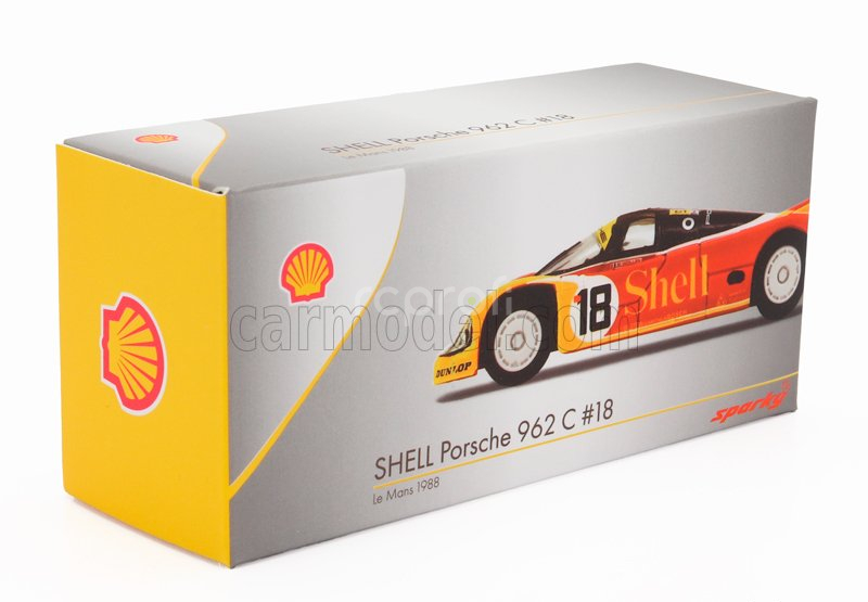 Spark-model Porsche Set 2x 962c Porsche Ag Team N 18 24h Le Mans 1988 Bob Wollek - Vern Schuppan - Sarel Van Der Merwe + 962c 2.8l Team Pdk Dunlop N 17 Winner Supercup Nurburgring 1987 Hans Joachim Stuck 1:64 Červená Žlutá Bílá