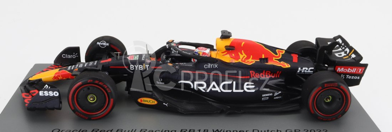 Spark-model Red bull F1  Rb18 Team Oracle Red Bull Racing N 1 Winner Dutch Gp World Champion 2022 - 30th Victory Max Verstappen 1:43 Matná Modrá Žlutá Červená