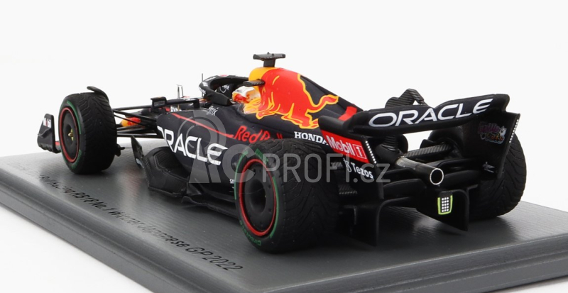 Spark-model Red bull F1  Rb18 Team Oracle Red Bull Racing N 1 Winner Japan Gp With Pit Board World Champion 2022 Max Verstappen 1:43 Matná Modrá Žlutá Červená