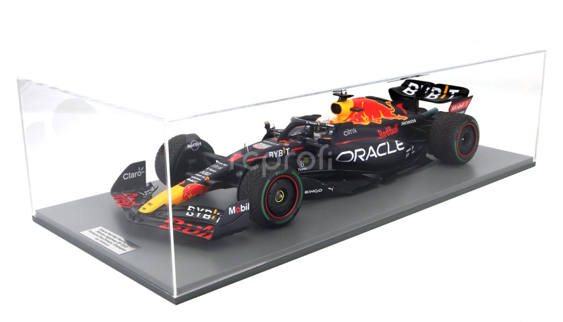 Spark-model Red bull F1  Rb18 Team Oracle Red Bull Racing N 1 World Champion Winner Japan Gp With Pit Board 2022 Max Verstappen 1:12 Matná Modrá Žlutá Červená
