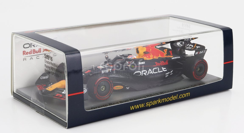 Spark-model Red bull F1  Rb19 Team Oracle Red Bull Racing N 1 World Champion Winner Belgium Gp 2023 Max Verstappen 1:43 Matt Blue
