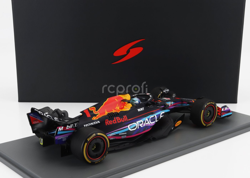 Spark-model Red bull F1  Rb19 Team Oracle Red Bull Racing N 1 World Champion Winner Miami Gp 2023 Max Verstappen 1:18 Matt Blue