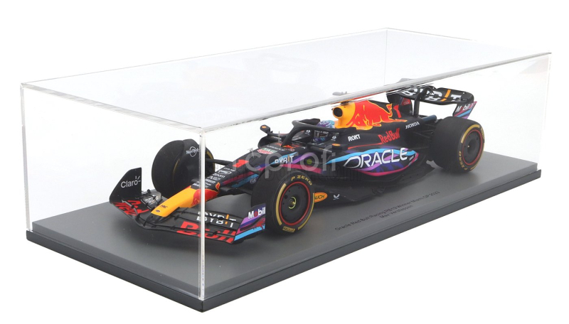 Spark-model Red bull F1  Rb19 Team Oracle Red Bull Racing N 1 World Champion Winner Miami Gp 2023 Max Verstappen 1:18 Matt Blue