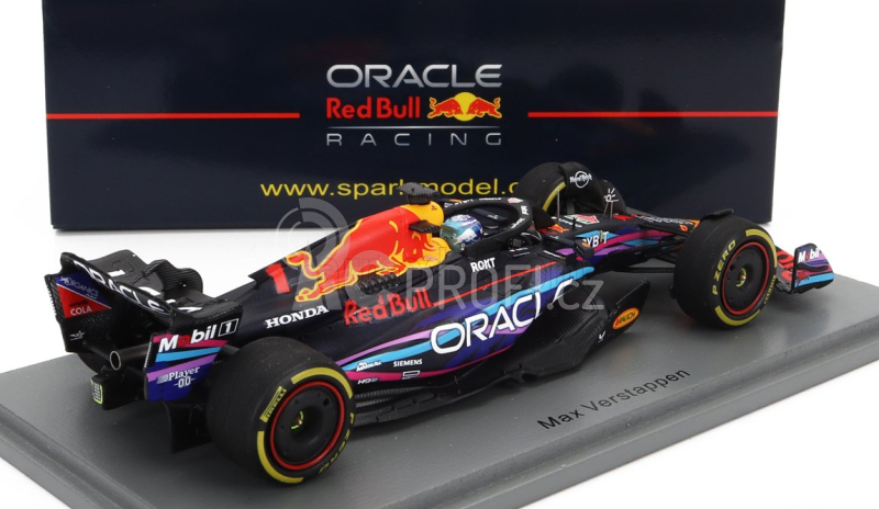 Spark-model Red bull F1  Rb19 Team Oracle Red Bull Racing N 1 World Champion Winner Miami Gp 2023 Max Verstappen 1:43 Matt Blue