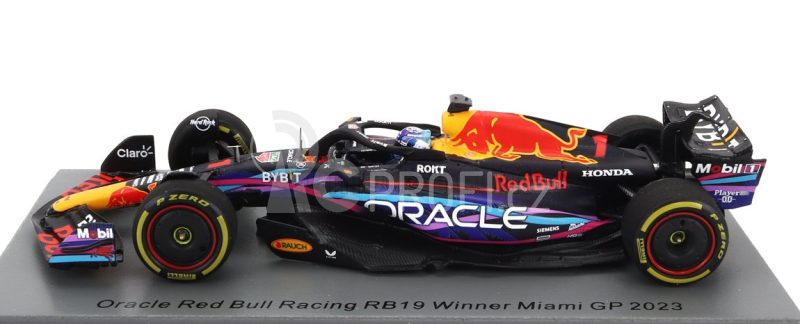 Spark-model Red bull F1  Rb19 Team Oracle Red Bull Racing N 1 World Champion Winner Miami Gp 2023 Max Verstappen 1:43 Matt Blue