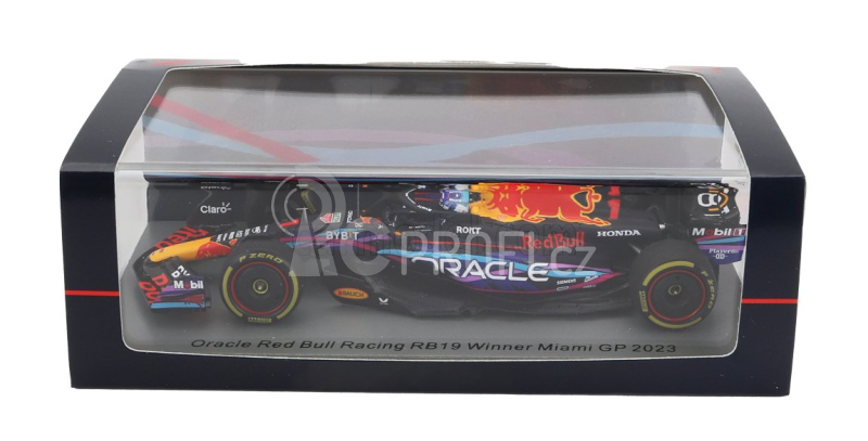 Spark-model Red bull F1  Rb19 Team Oracle Red Bull Racing N 1 World Champion Winner Miami Gp 2023 Max Verstappen 1:43 Matt Blue