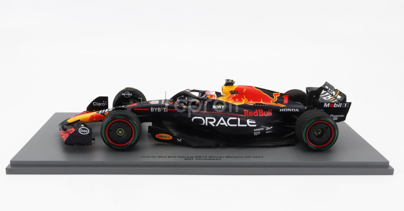 Spark-model Red bull F1  Rb19 Team Oracle Red Bull Racing N 1 World Champion Winner Monaco Gp 2023 Max Verstappen 1:18 Matt Blue