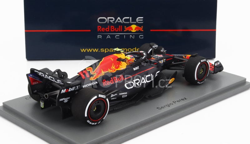 Spark-model Red bull F1  Rb19 Team Oracle Red Bull Racing N 11 2nd Bahrain Gp 2023 Sergio Perez 1:43 Matt Blue