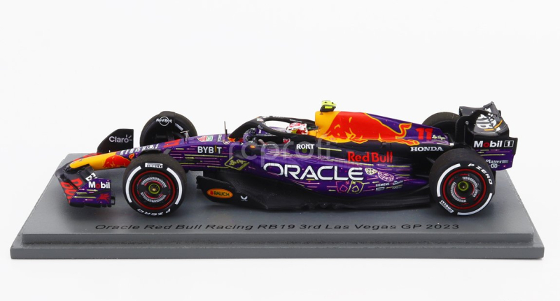 Spark-model Red bull F1  Rb19 Team Oracle Red Bull Racing N 11 3rd Las Vegas Usa Gp 2023 Sergio Perez 1:43 Fialová Žlutá Červená
