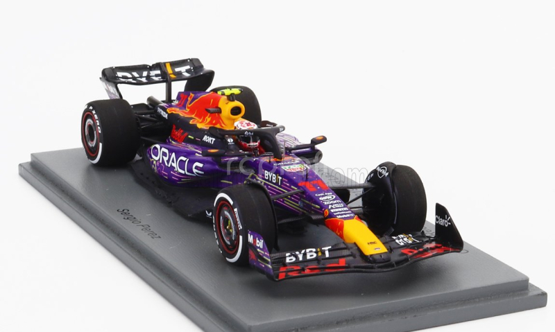 Spark-model Red bull F1  Rb19 Team Oracle Red Bull Racing N 11 3rd Las Vegas Usa Gp 2023 Sergio Perez 1:43 Fialová Žlutá Červená