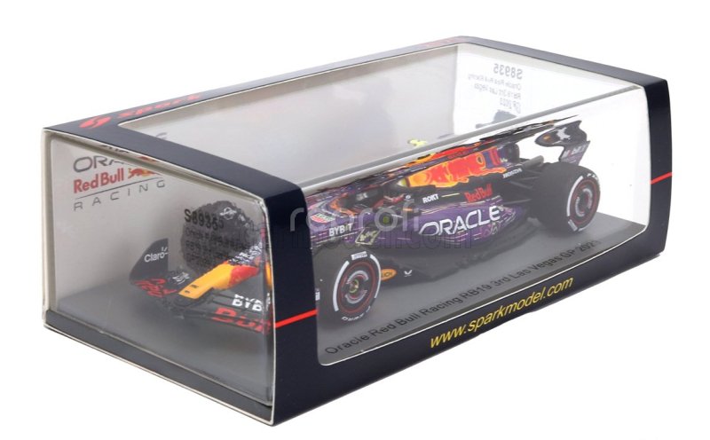 Spark-model Red bull F1  Rb19 Team Oracle Red Bull Racing N 11 3rd Las Vegas Usa Gp 2023 Sergio Perez 1:43 Fialová Žlutá Červená