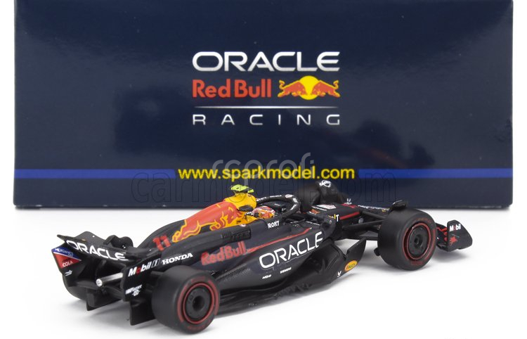 Spark-model Red bull F1  Rb20 Team Oracle Red Bull Racing N 11 2nd Bahrain Gp 2024 Sergio Perez 1:64 Modrá Žlutá Červená