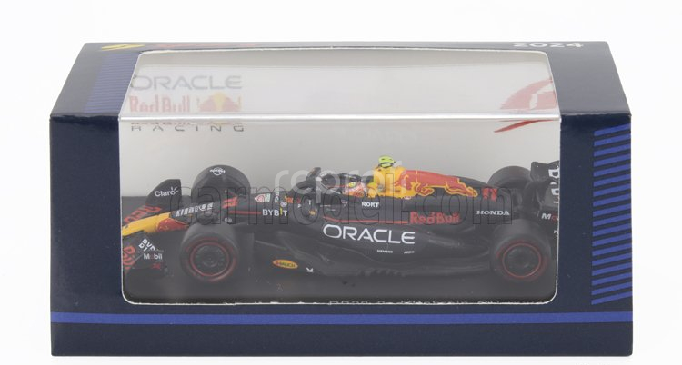 Spark-model Red bull F1  Rb20 Team Oracle Red Bull Racing N 11 2nd Bahrain Gp 2024 Sergio Perez 1:64 Modrá Žlutá Červená