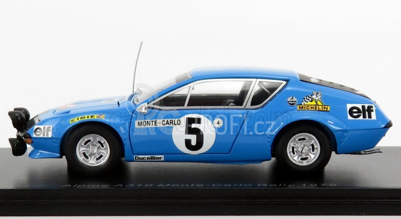 Spark-model Renault A310 Alpine N 5 Tally Montecarlo 1975 J.l.therier - M.vial 1:43 Světle Modrá