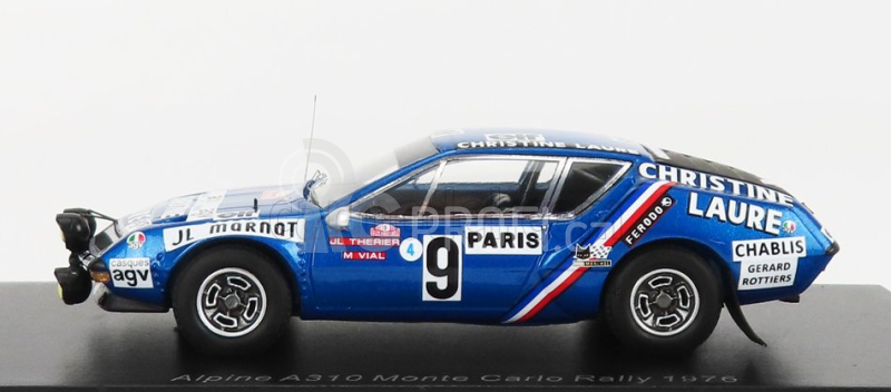 Spark-model Renault A310 Alpine N 9 Rally Montecarlo 1976 J.l.therier - M.vial 1:43 Modrá Černá