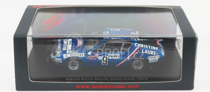 Spark-model Renault A310 Alpine N 9 Rally Montecarlo 1976 J.l.therier - M.vial 1:43 Modrá Černá