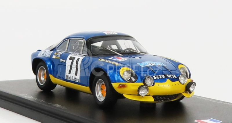 Spark-model Renault Alpine A110 1600s N 71 Winner Rally Criterium Des Cevennes 1971 B.darniche - A.mahe 1:43 Modrá Se Setkala Se Žlutou