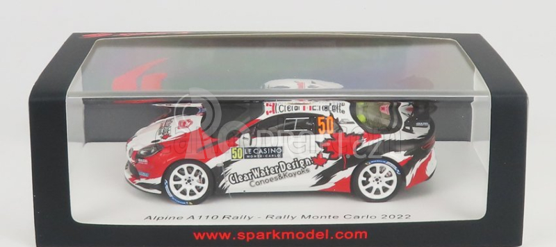 Spark-model Renault Alpine A110 Rally N 50 Rally Montecarlo 2022 I.crerar - E.racette 1:43 Bílá Červená Černá