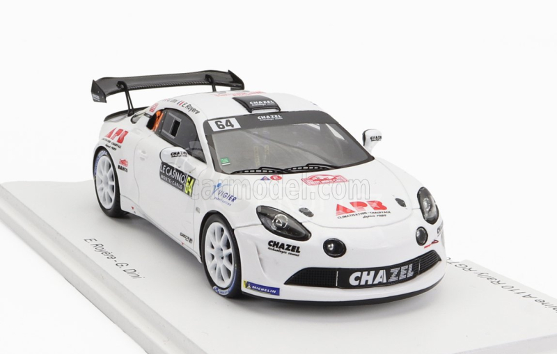 Spark-model Renault Alpine A110 Rally Rgt Team Chazel Technologie Course N 64 3rd Rgt Rally Montecarlo 2023 E.royere - G.dini 1:43 Bílá