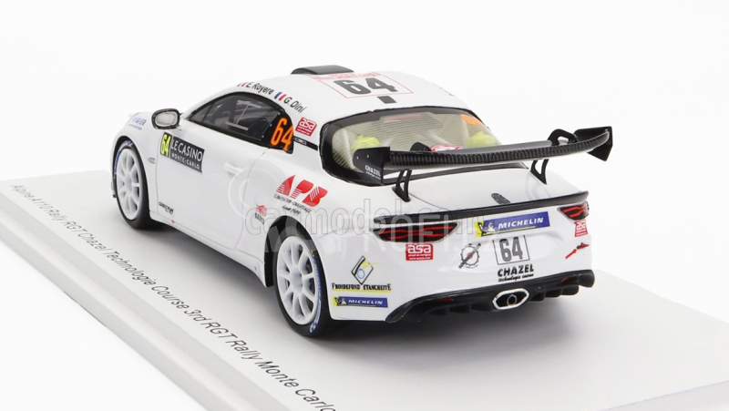 Spark-model Renault Alpine A110 Rally Rgt Team Chazel Technologie Course N 64 3rd Rgt Rally Montecarlo 2023 E.royere - G.dini 1:43 Bílá