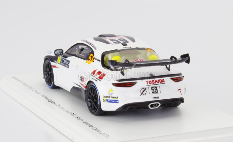Spark-model Renault Alpine A110 Rgt Team Chazel Technologies Course N 59 2nd Rgt Rally Montecarlo 2024 Eric Royere - Alexis Grenier 1:43 Bílá Černá
